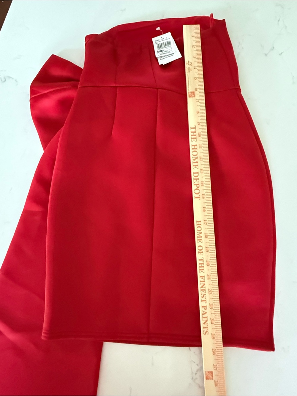 Quiz Size 6 Red Strapless Mini Dress with Statement Bow Stretch America 1776 - Picture 11 of 12